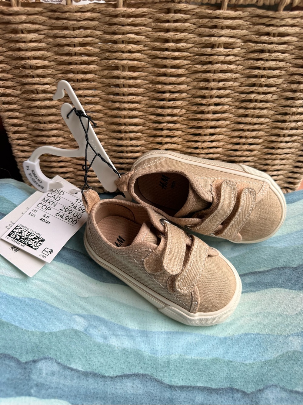 H&M Kids Neutral Beige Velcro Sneakers